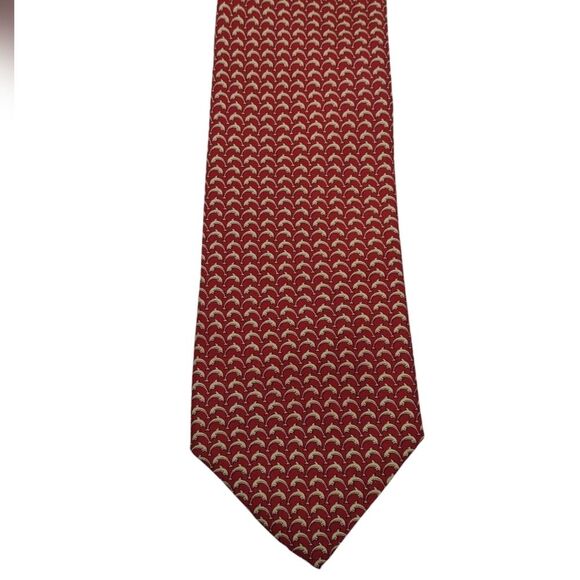 Brooks Brothers Silk Tie Red Dolphin 58 inches Necktie - Picture 8 of 9